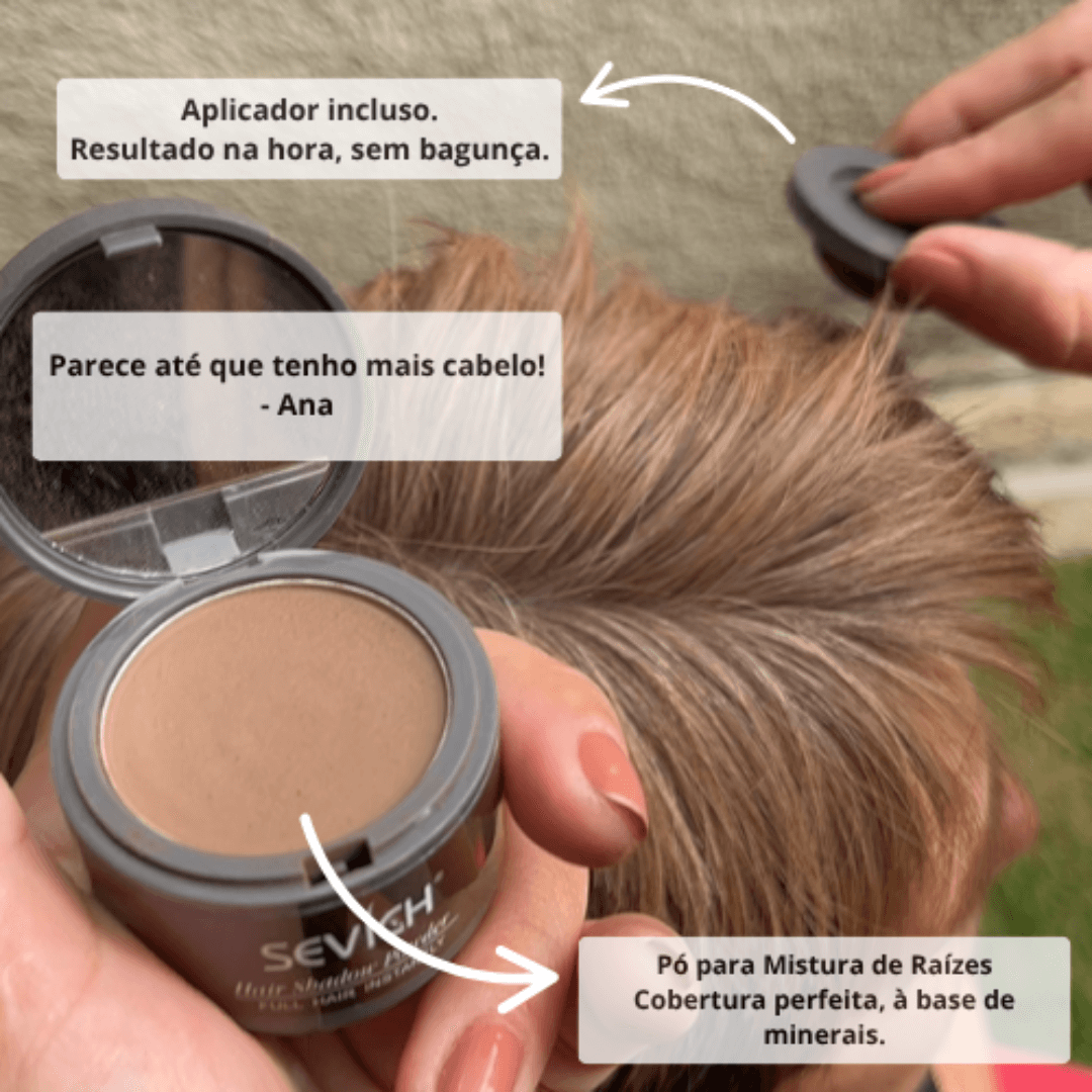 Maquiagem capilar á prova d’agua- Cobre fios brancos